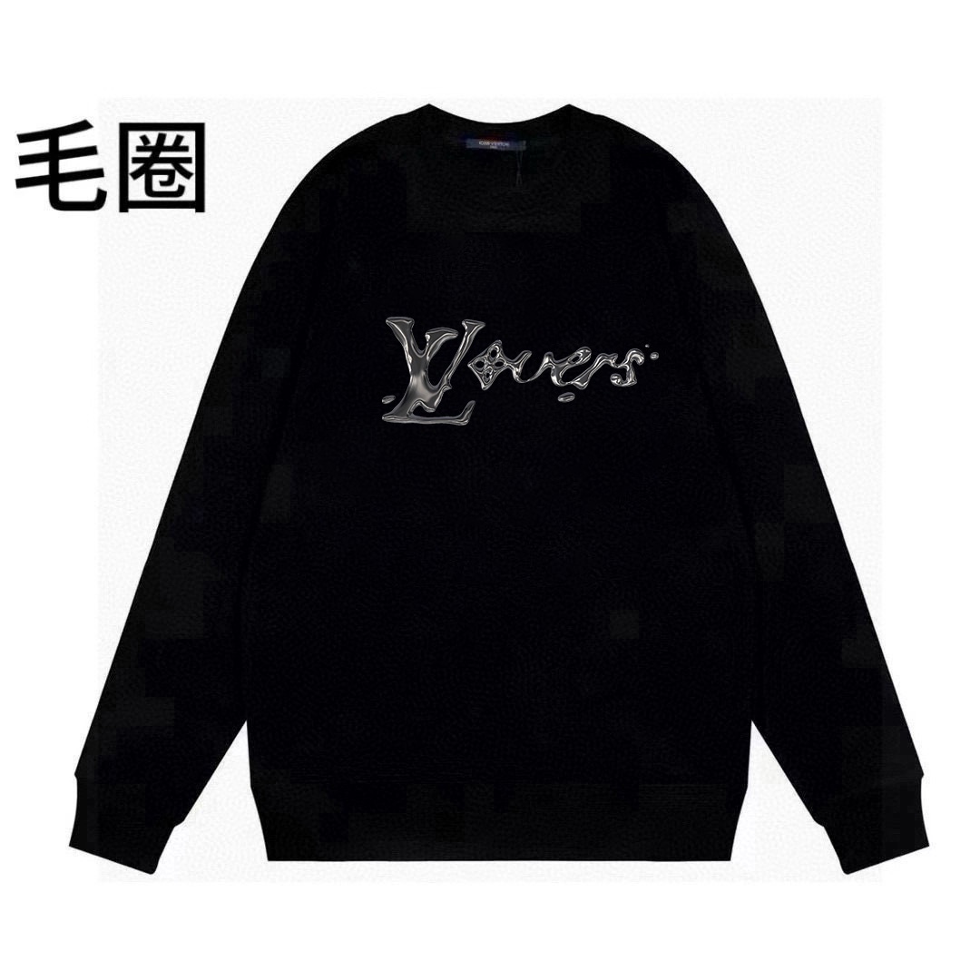 High quality minimalist letter printed round neck looped hoodie 1 pls add : 18030258501 if you need size guide