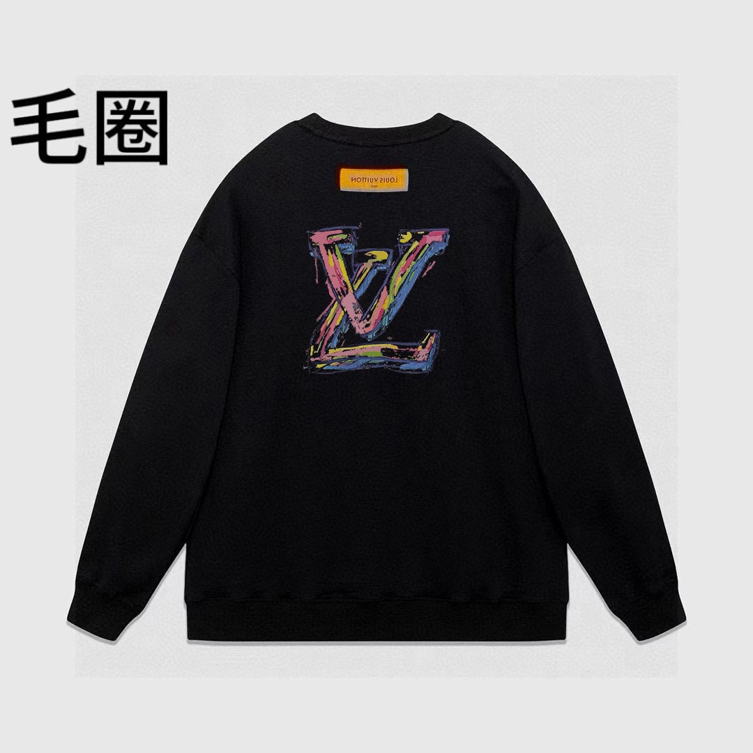 High quality minimalist letter printed round neck looped hoodie 1 pls add : 18030258501 if you need size guide