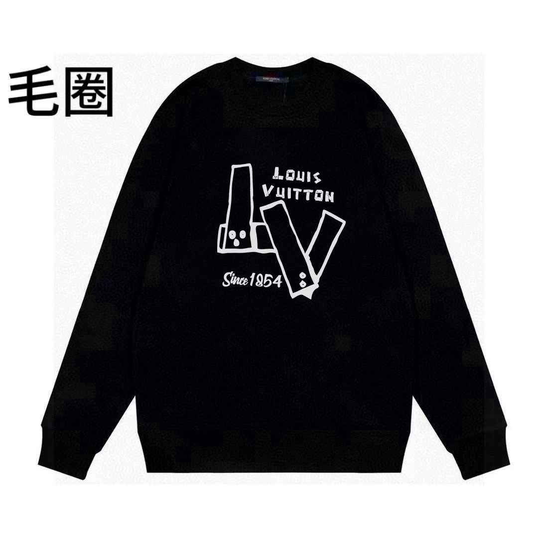 High quality minimalist letter printed round neck looped hoodie 1 pls add : 18030258501 if you need size guide