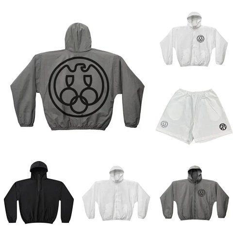 High quality co branded hooded windbreaker jacket