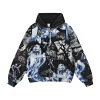 American street style eagle print hooded sweatshirt
