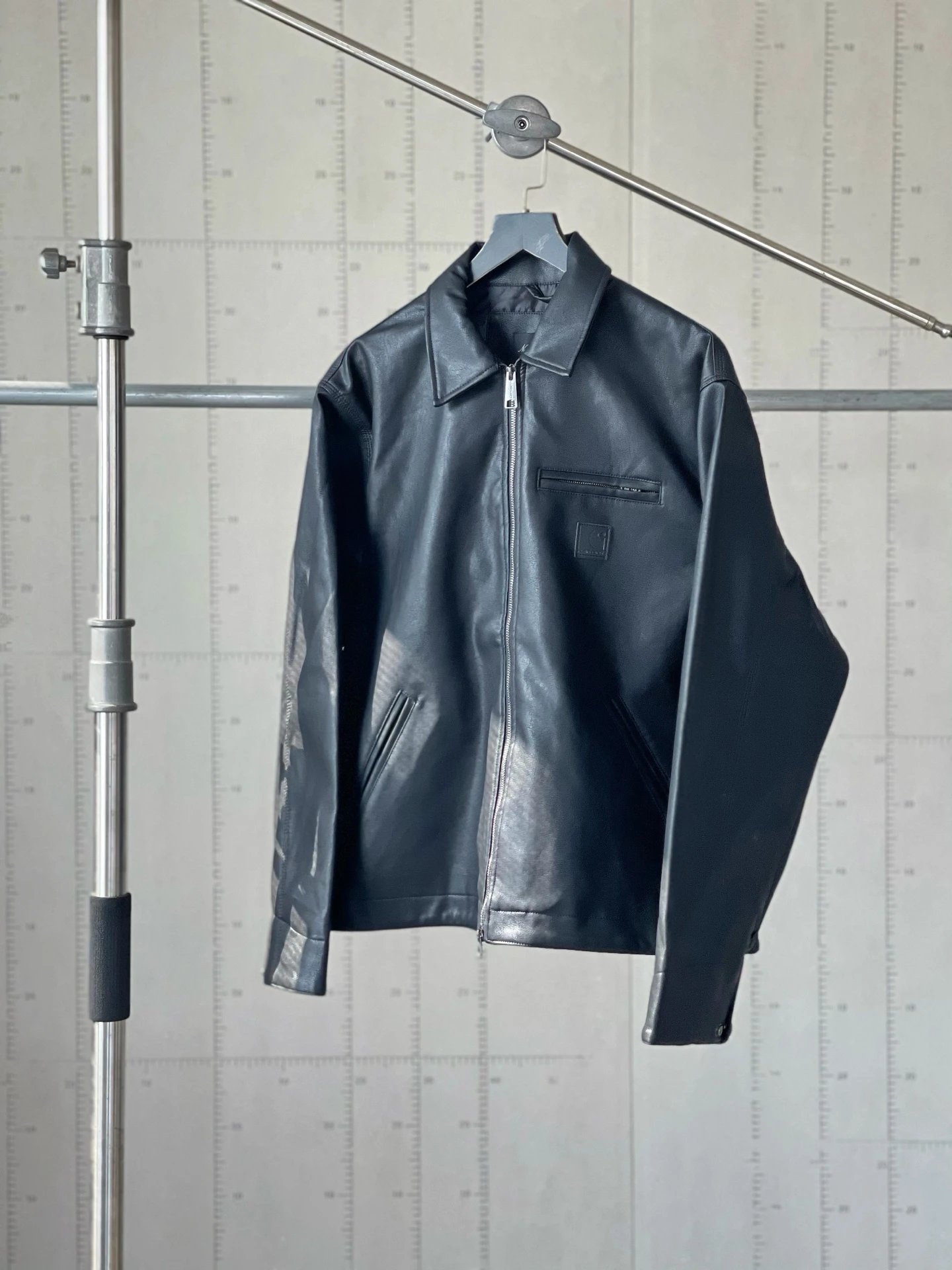 High quality Detroit double zipper leather jacket