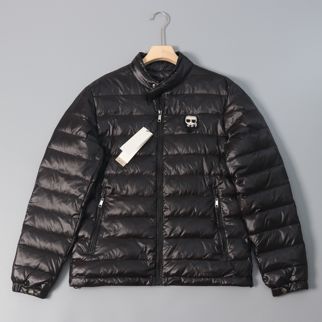 High quality standing collar sticker small diamond down jacket