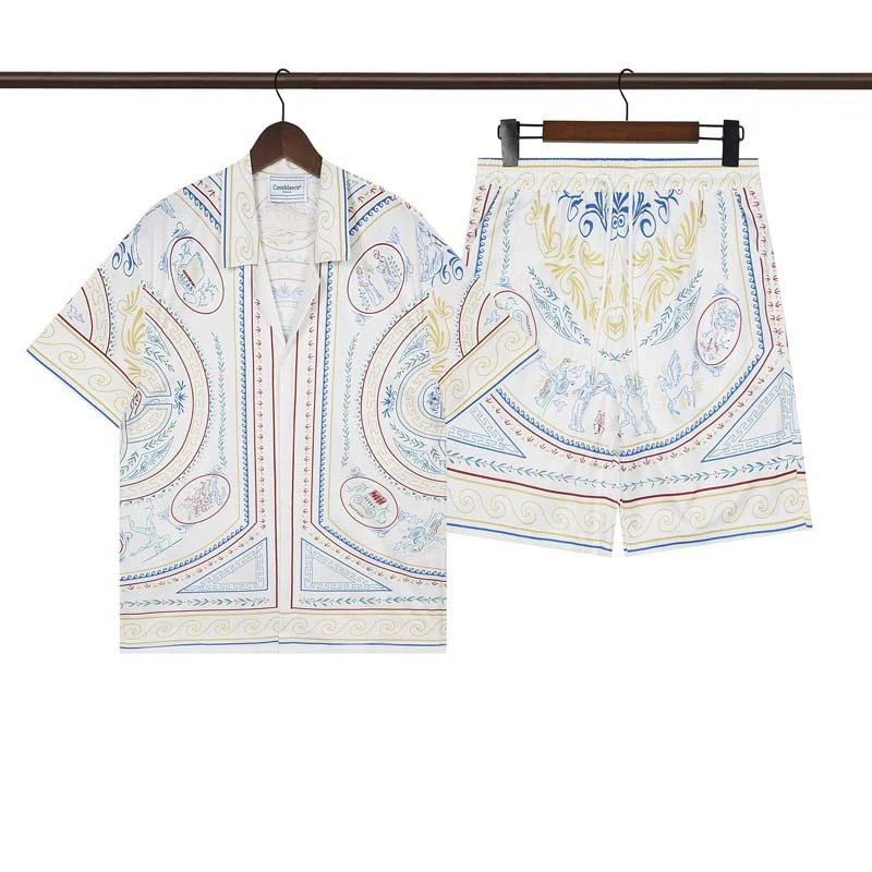 High quality letter printed short sleeved shirt set 2
