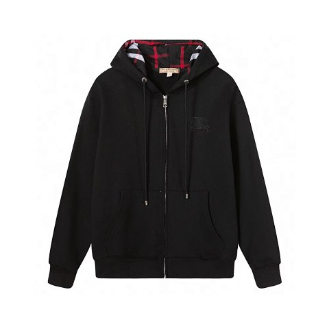 High quality checkered hooded zipper sweatshirt