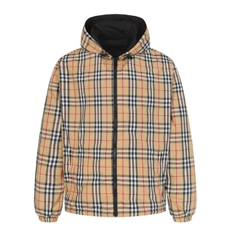 High quality classic plaid patchwork hooded jacket jacket