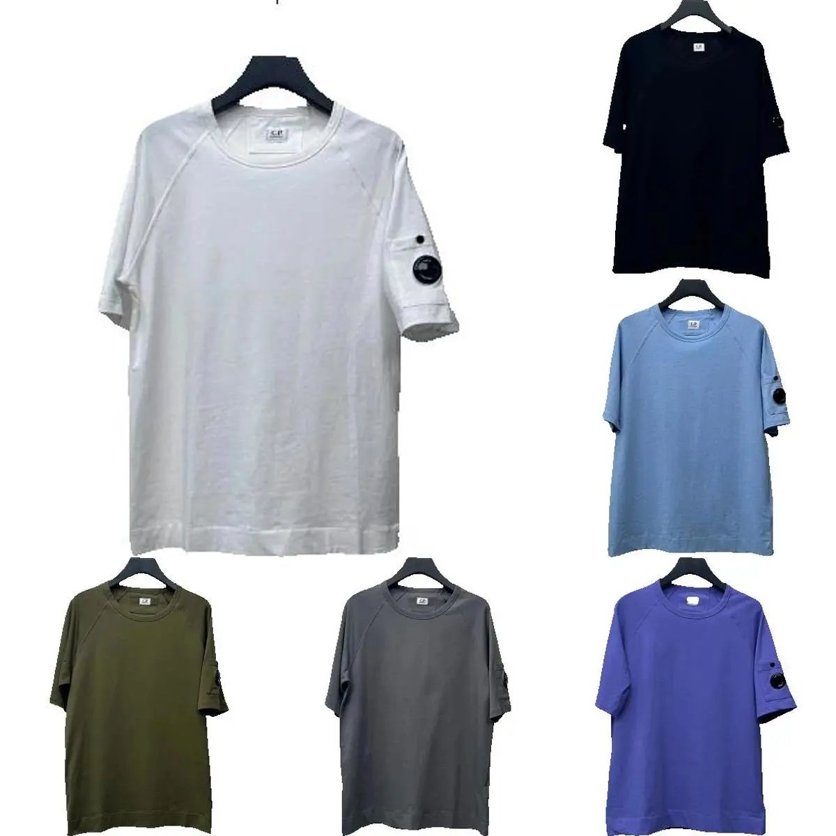 High quality glasses embroidered with simple casual round neck short sleeves