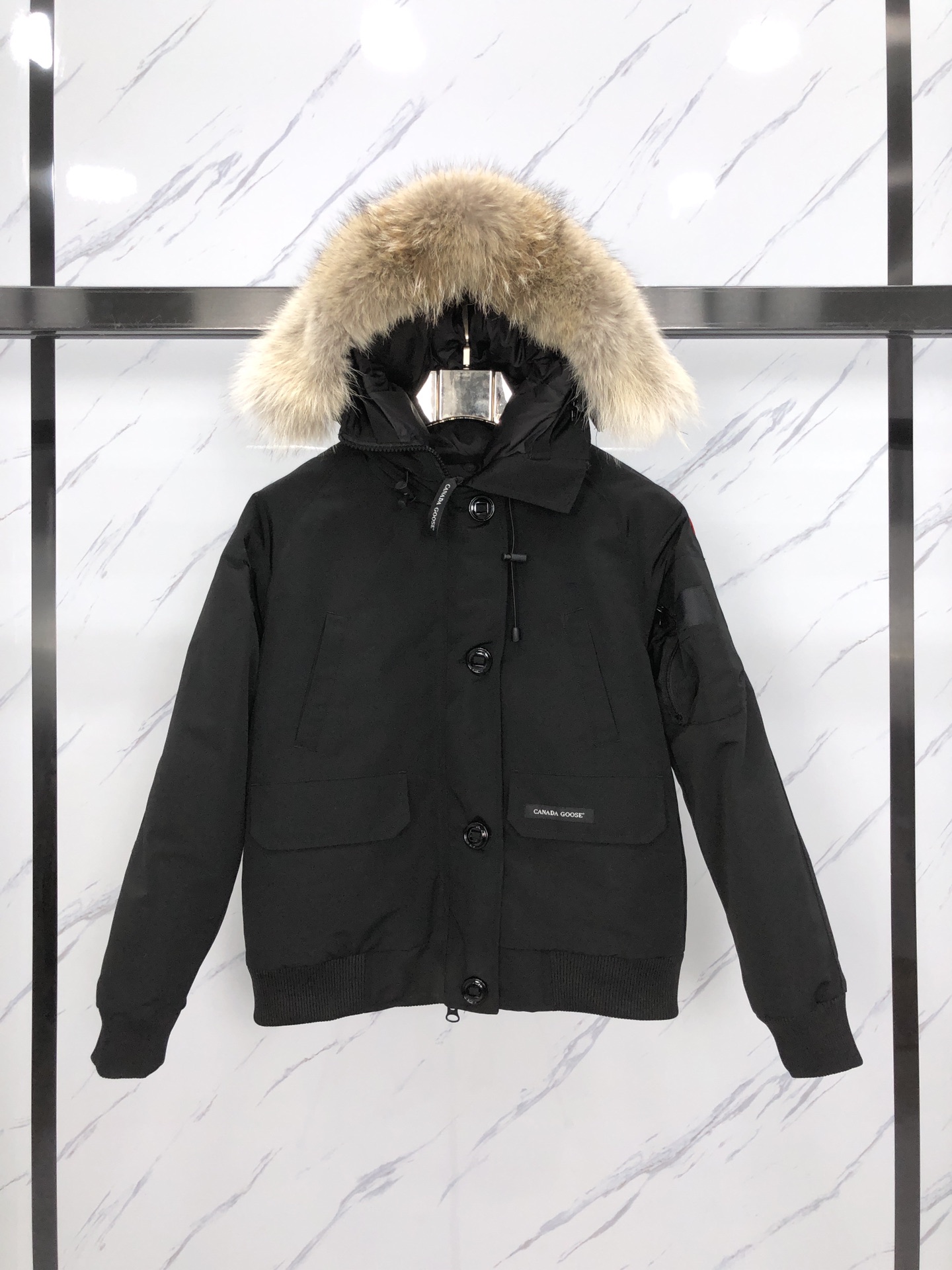 Winter hooded down jacket