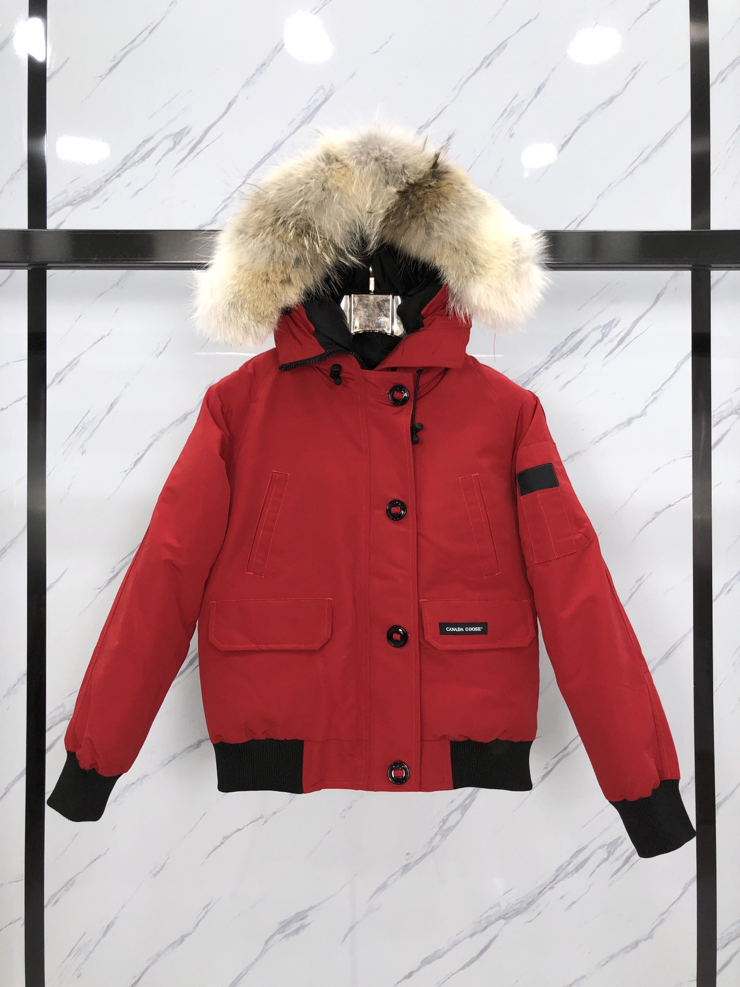 Winter hooded down jacket