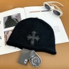 High quality cross autumn and winter knitted hat with yarn