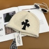 High quality cross autumn and winter knitted hat with yarn