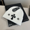 High quality cross autumn and winter knitted hat with yarn
