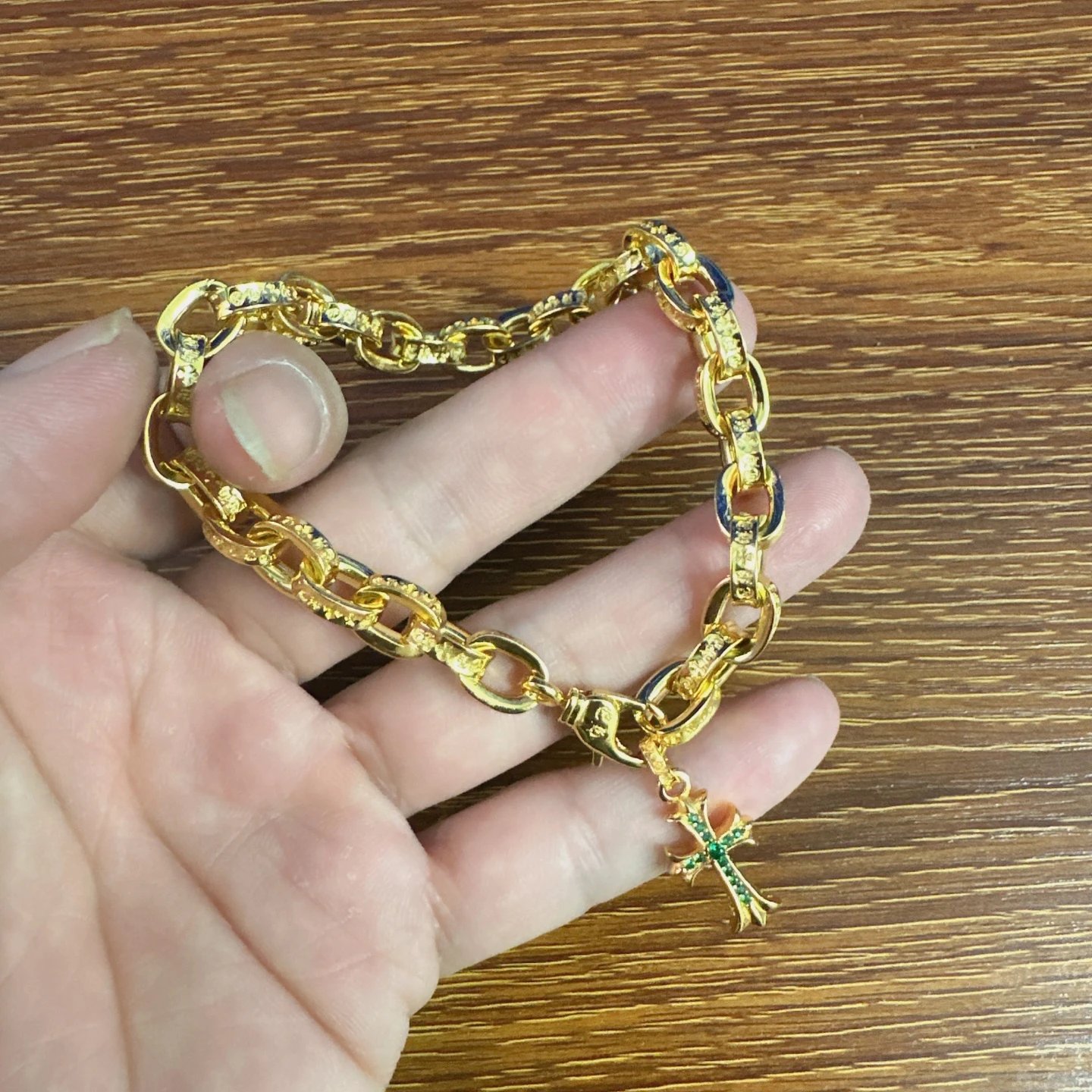 High quality premium gold cross bracelet