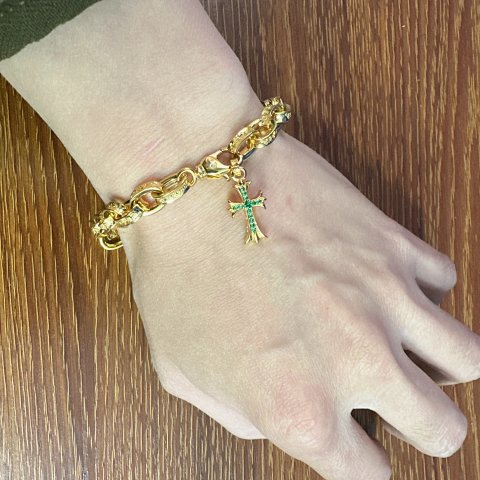 High quality premium gold cross bracelet