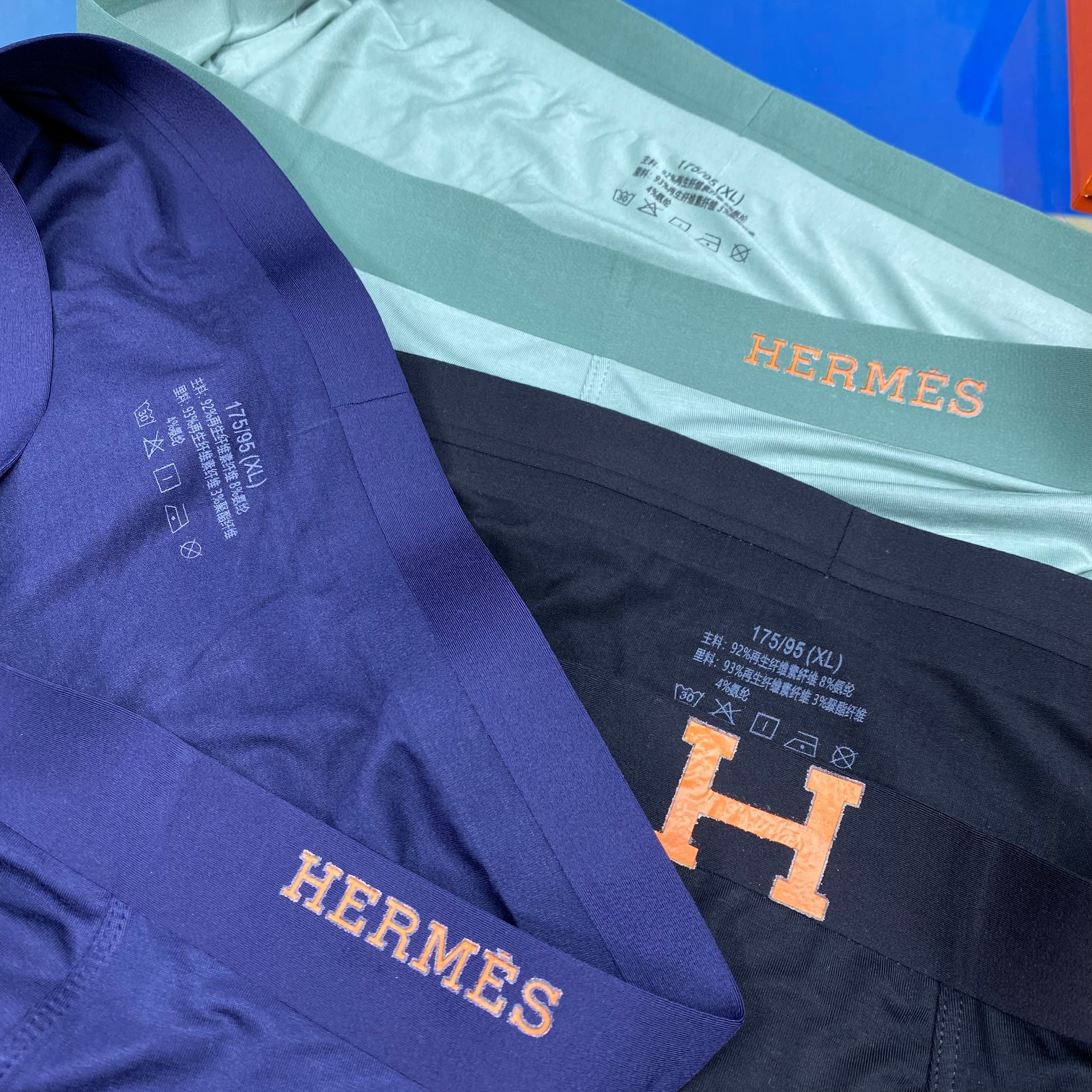 High quality men's underwear in a box of three, with a color selection of 12