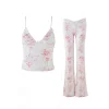 High quality suspender low waisted bell bottom pants set, please add : 18030258501 if you need size guide
