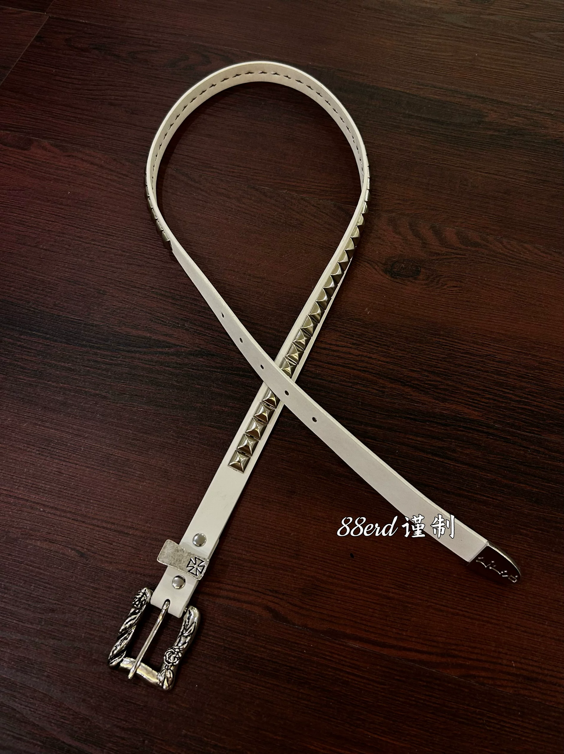 High quality cowhide punk leather belt