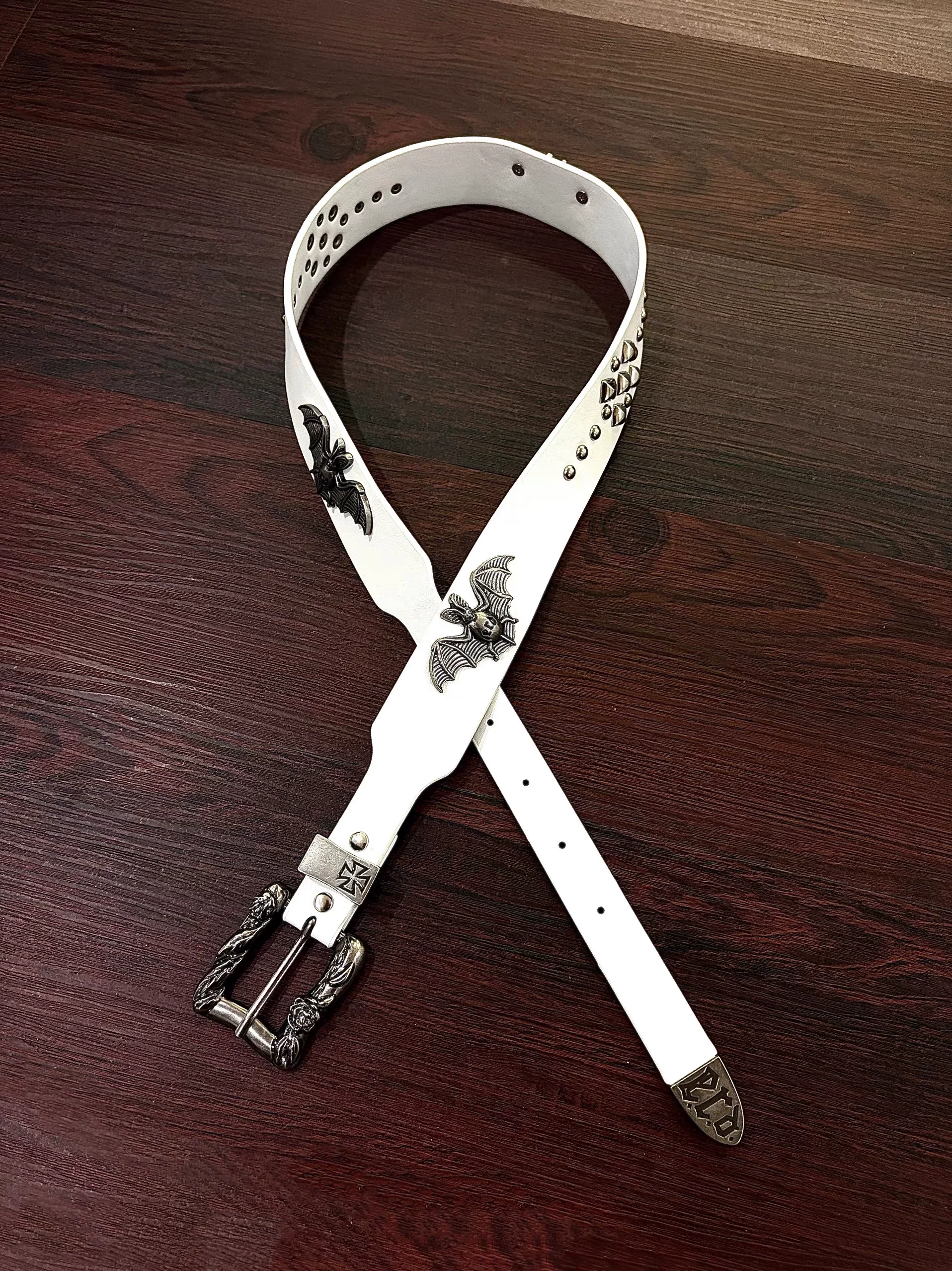 High quality cowhide punk leather belt