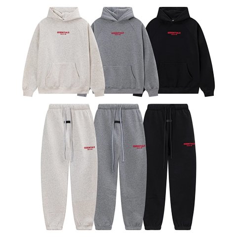 Three dimensional red silicone letter velvet hooded sweatshirt casual pants set