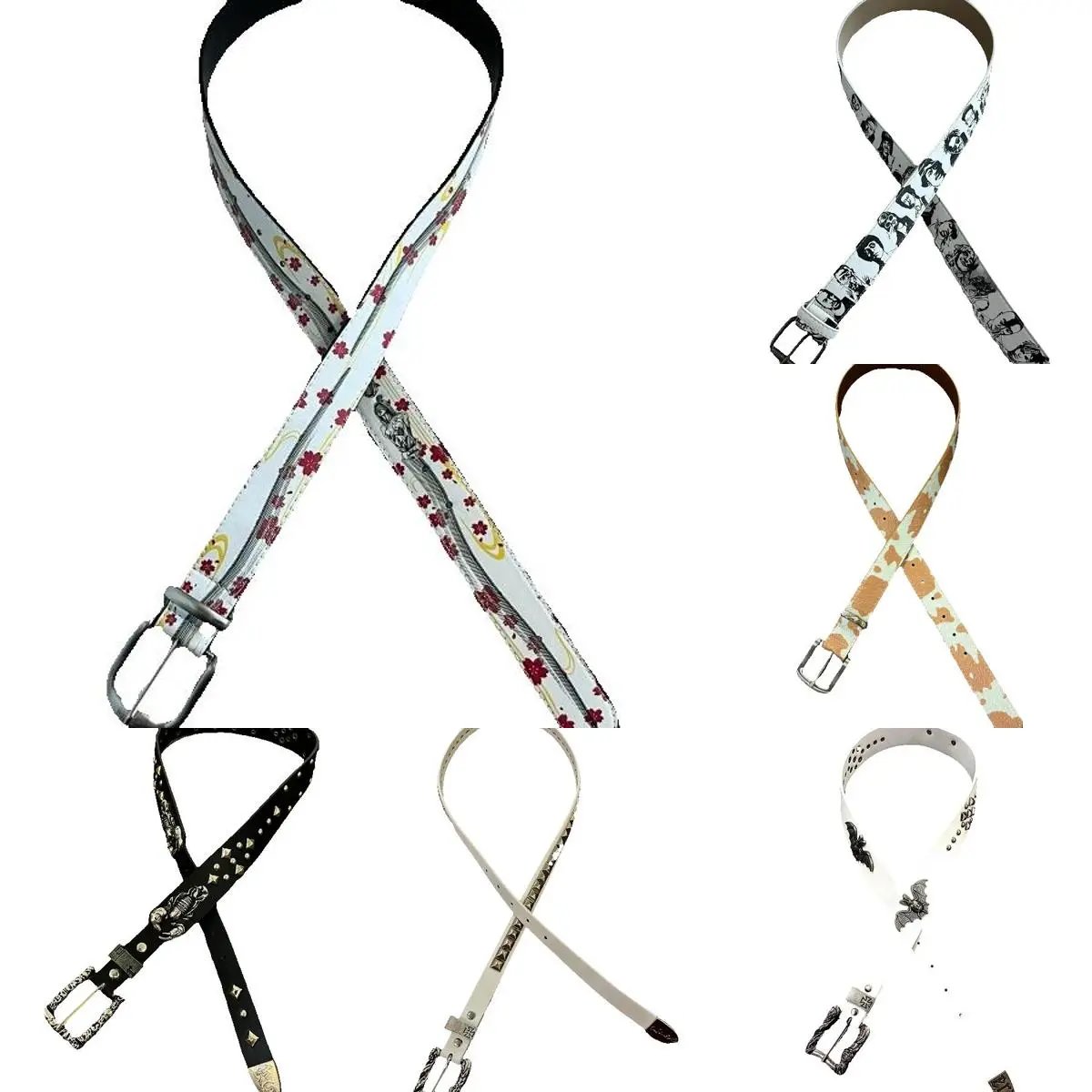High quality cowhide punk leather belt