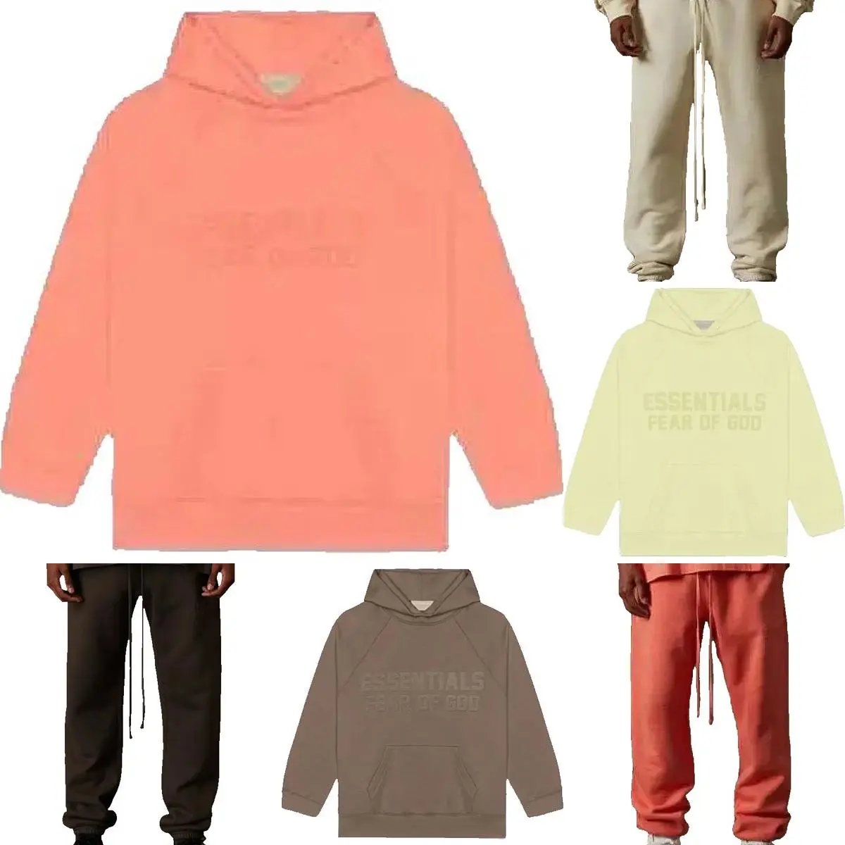 High quality letter flocking hooded sweatshirt made of flannel and flannel long pants