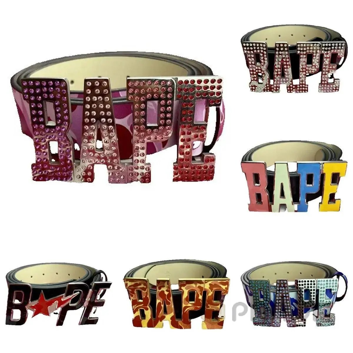 High quality ape man rhinestone letters street dopamine belt pls add : 18859952090 if you need size guide