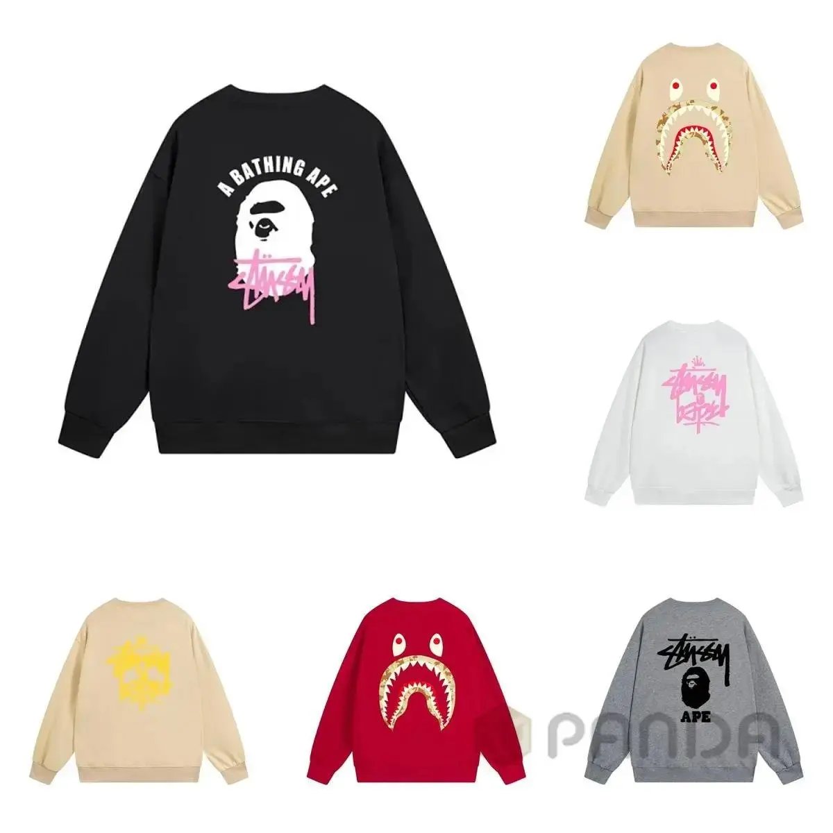 High quality co branded classic ape print round neck hoodie 2 pcs add : 18030258501 if you need size guide