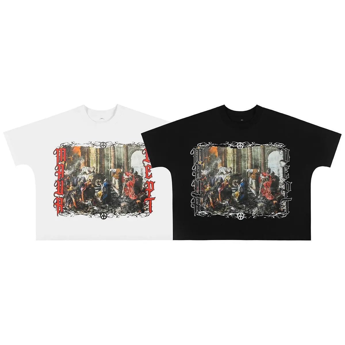 High quality trendy printed bat short sleeves