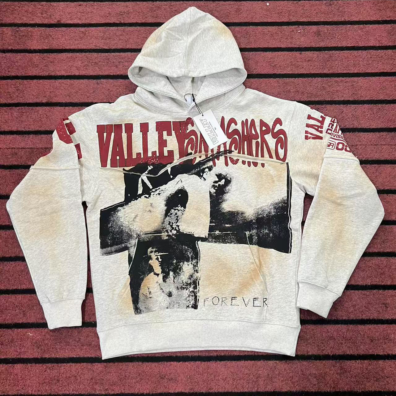 American street style eagle print hooded sweatshirt