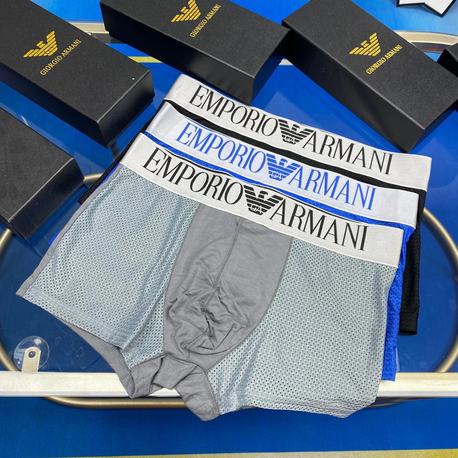 High quality men's underwear in a box of three, available in any color