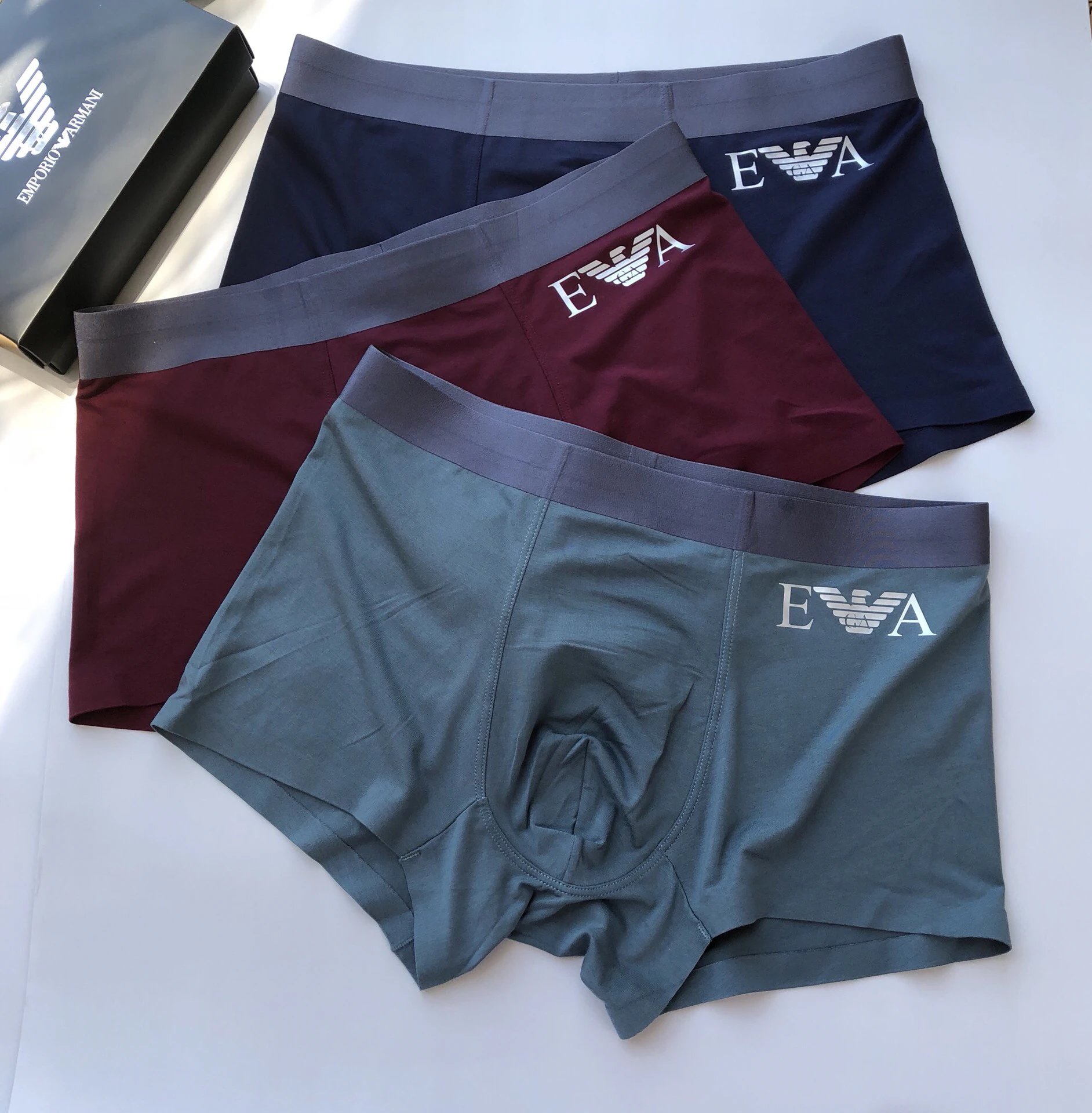 High quality men's underwear in a box of three, available in any color