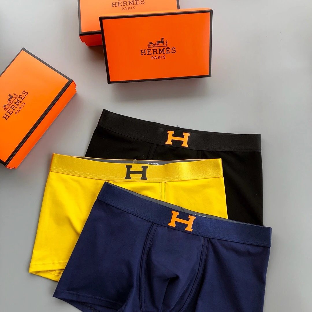 High quality men's underwear in a box of three, with a color selection of 12