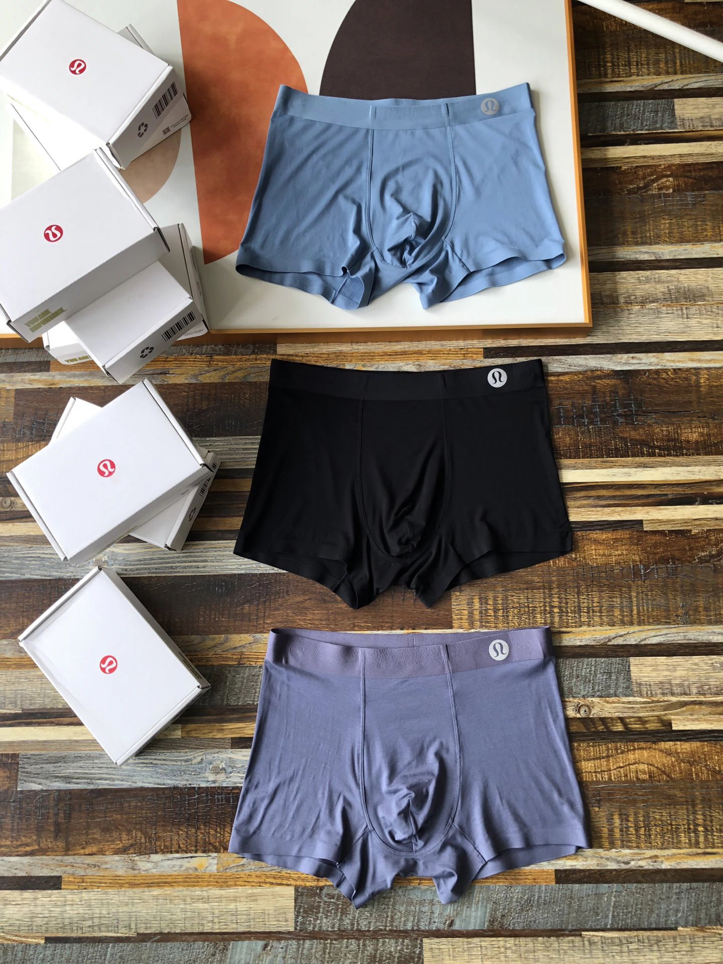 High quality men's underwear in a box of three, available in any color