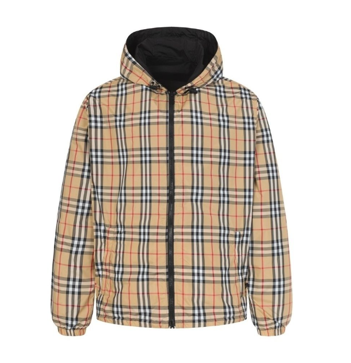 High quality classic plaid patchwork hooded jacket jacket