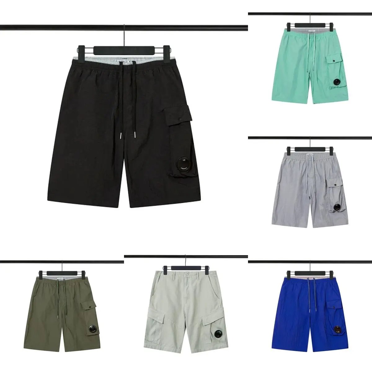 High quality glasses embroidered double pocket waterproof beach pants shorts