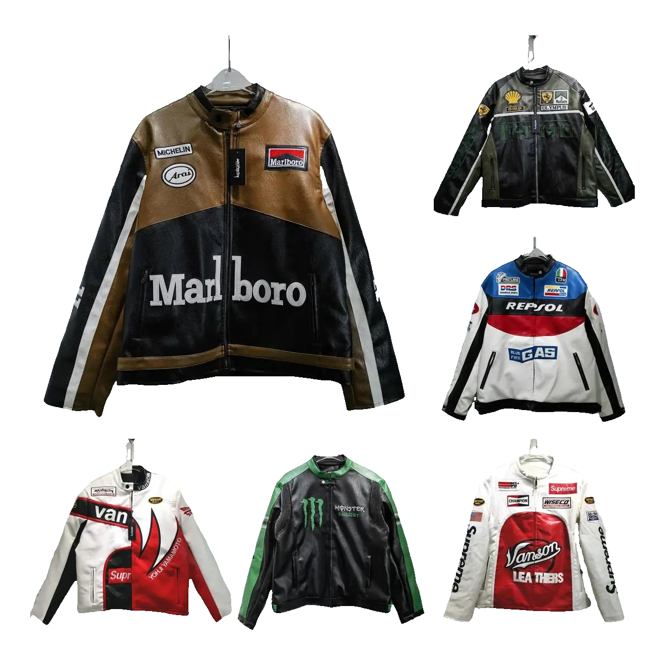 New high quality locomotive leather jacket (multi brand)