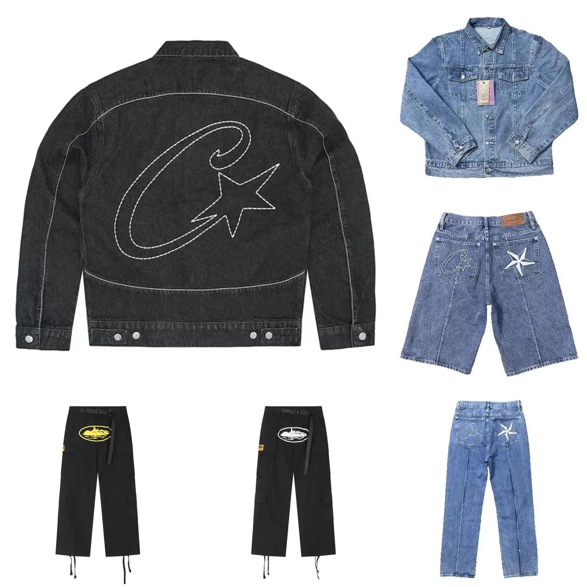 New high quality denim suit sports pants