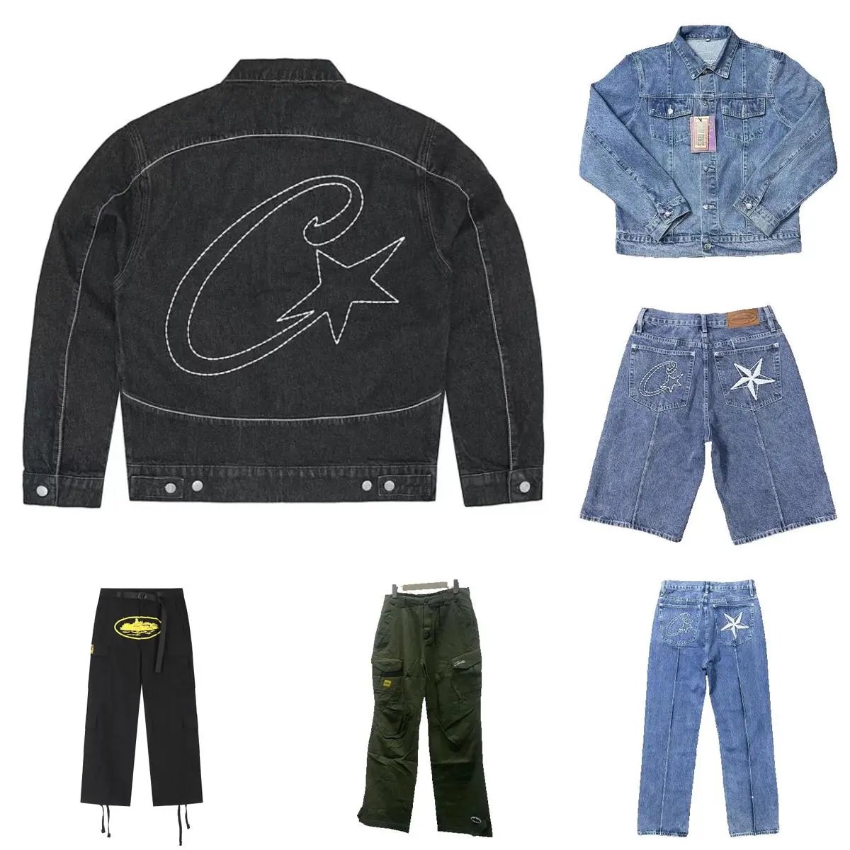 New high quality denim suit sports pants
