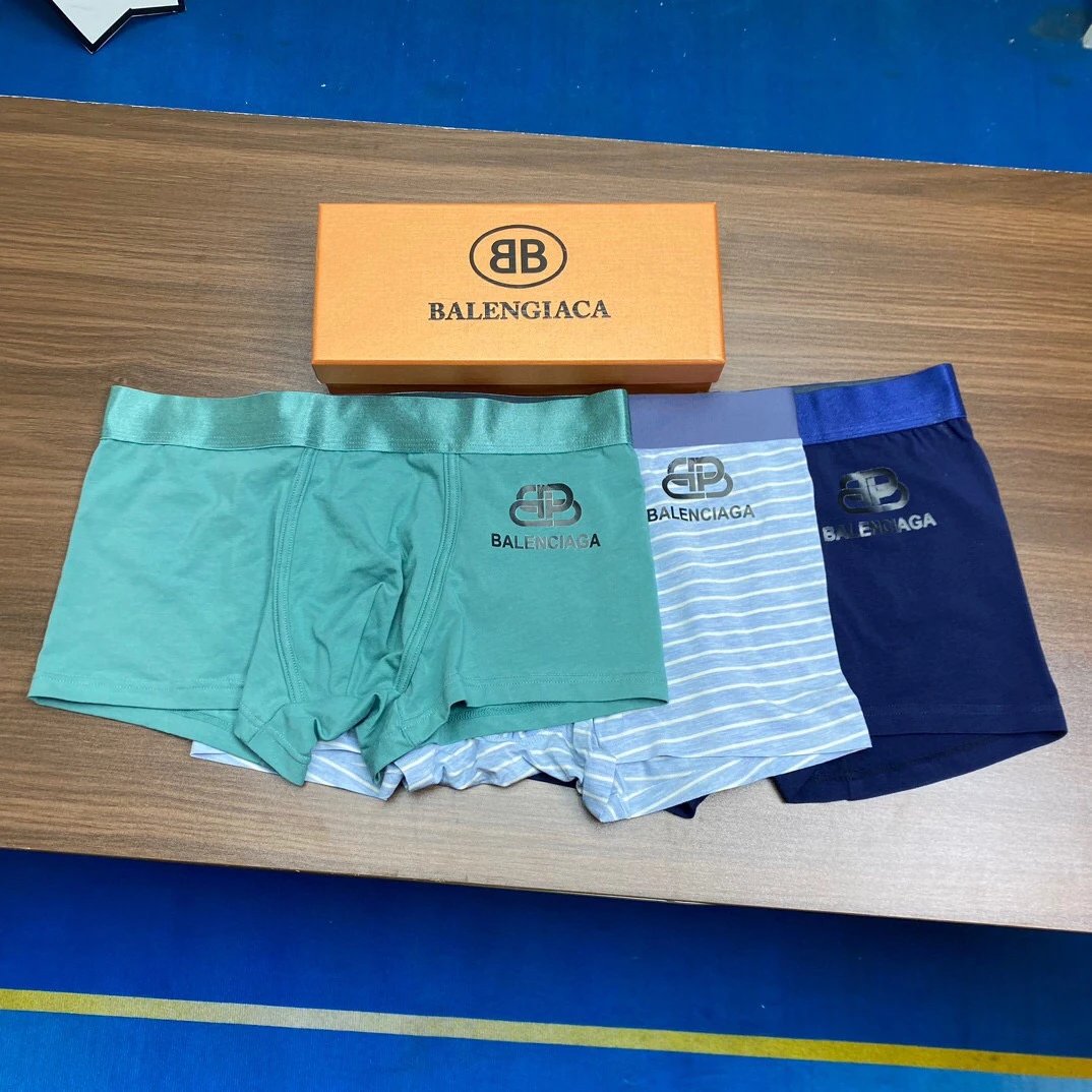 High quality men's underwear in a box of three, with a color selection of 14