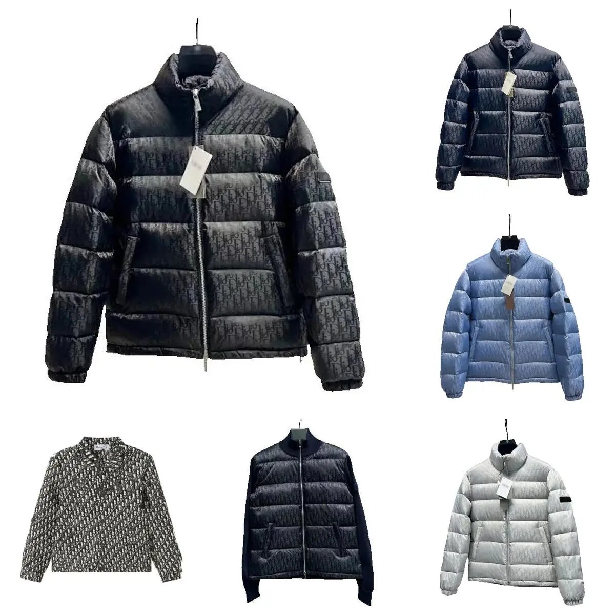 High quality dark patterned full printed down jacket