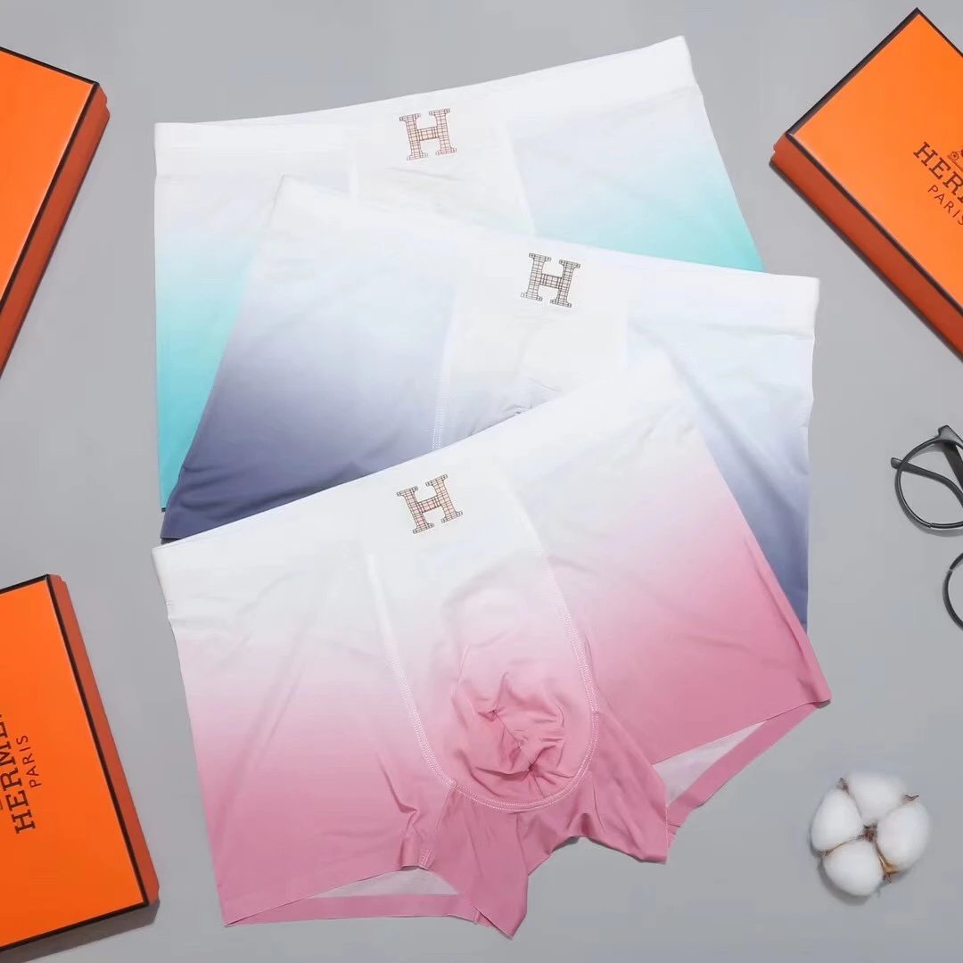 High quality men's underwear in a box of three, with a color selection of 12