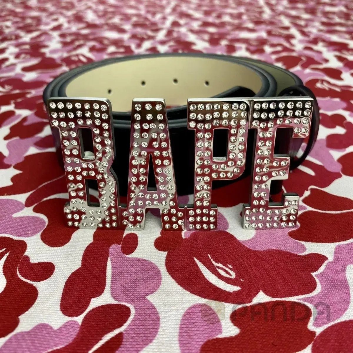High quality ape man rhinestone letters street dopamine belt pls add : 18859952090 if you need size guide