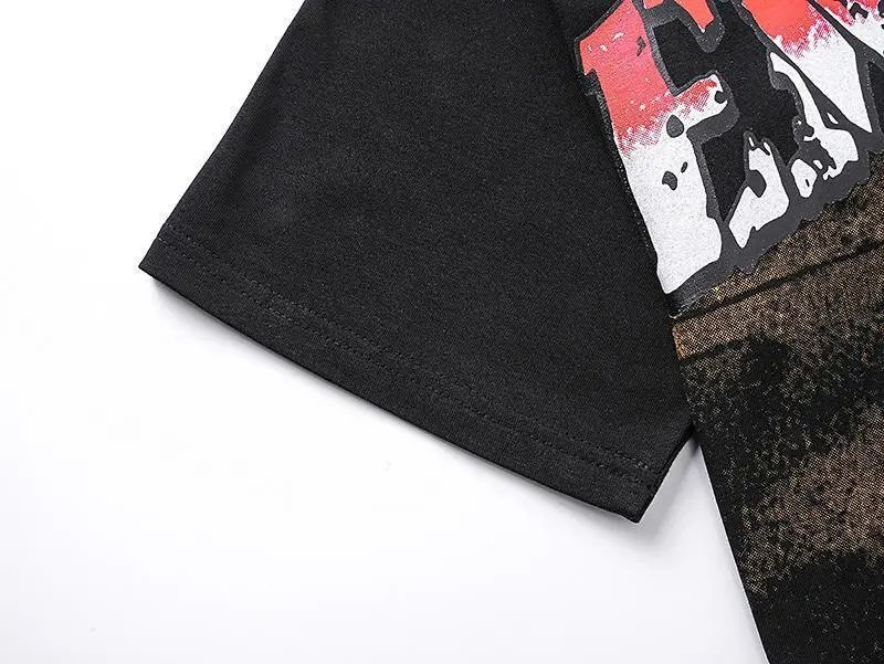 High quality trendy printed bat short sleeves
