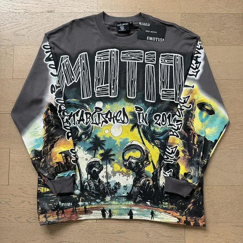 High quality trendy printed bat short sleeves
