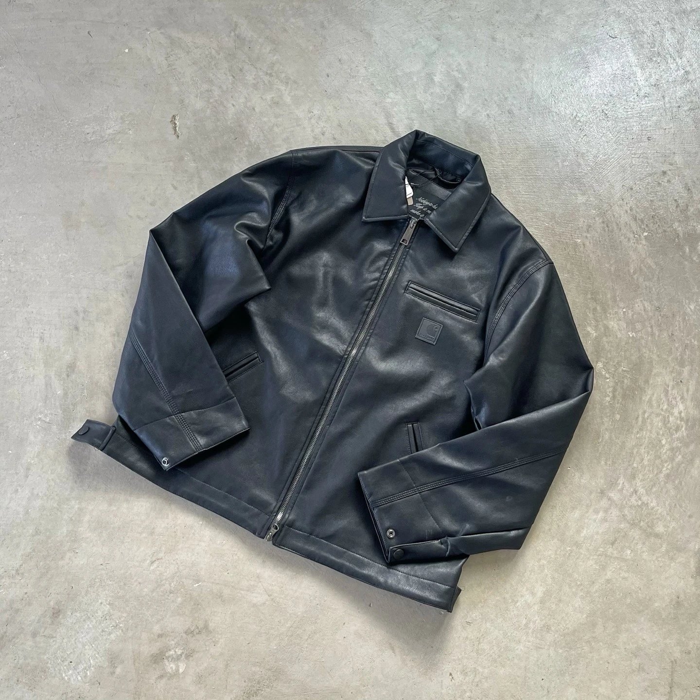High quality Detroit double zipper leather jacket