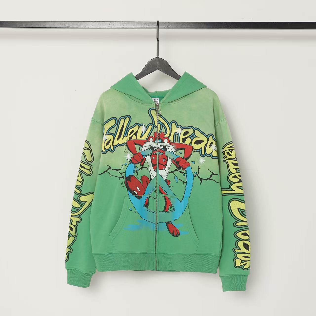 American street style eagle print hooded sweatshirt