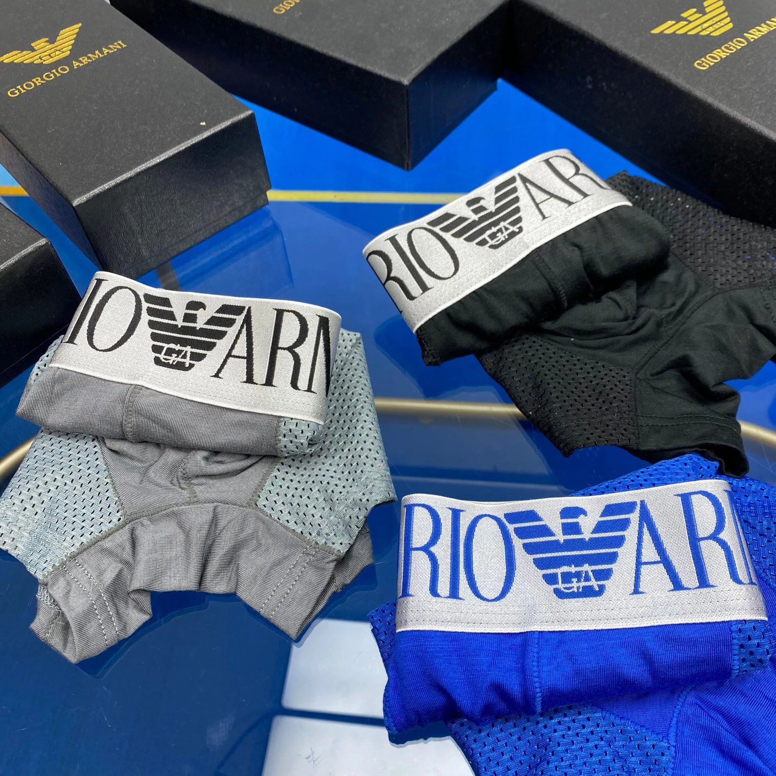 High quality men's underwear in a box of three, available in any color
