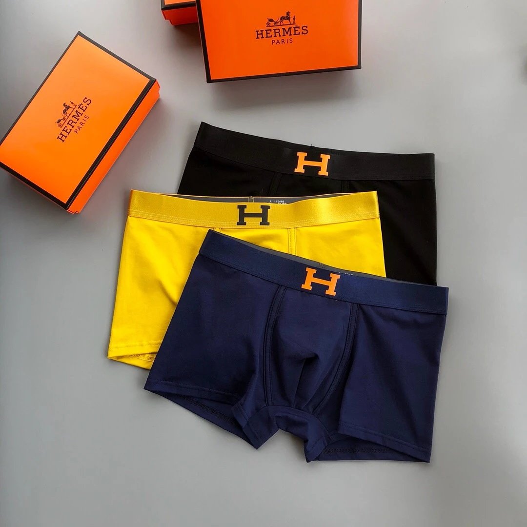 High quality men's underwear in a box of three, with a color selection of 12