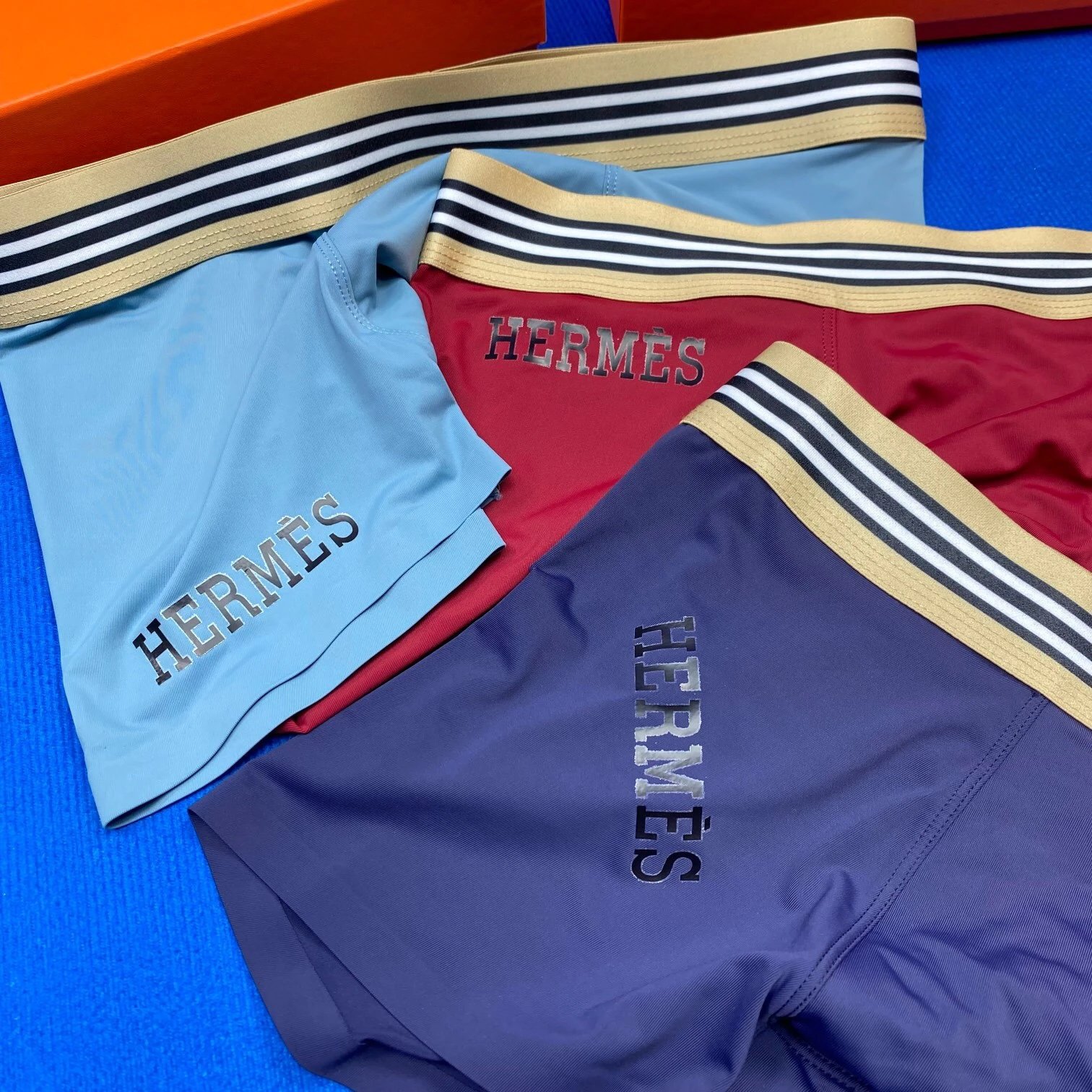 High quality men's underwear in a box of three, with a color selection of 12