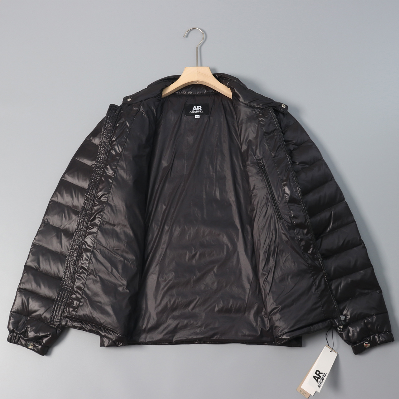 High quality standing collar sticker small diamond down jacket
